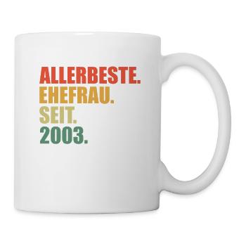 20. Hochzeitstag Beste Ehefrau seit 2003 - Tasse - Weiß - Rechts