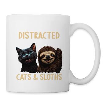Leicht Ablenkbar durch Katzen Und Faultiere - Tasse - Weiß - Rechts