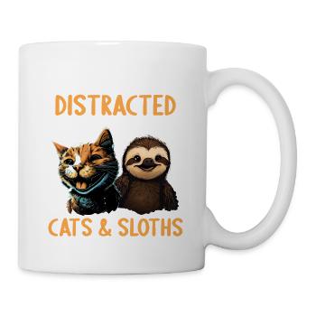 Leicht Ablenkbar durch Katzen Und Faultiere - Tasse - Weiß - Rechts