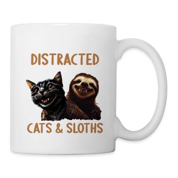 Leicht Ablenkbar durch Katzen Und Faultiere - Tasse - Weiß - Rechts