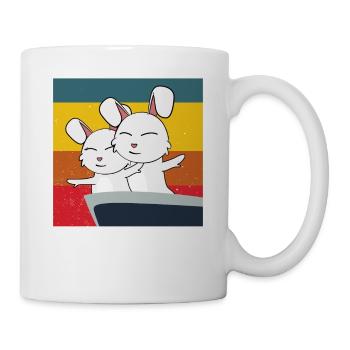 niedliche Hasen Häschen in Titanic Pose - Tasse - Weiß - Rechts