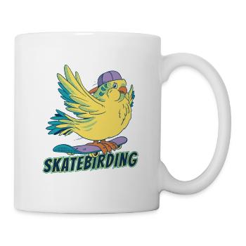 Budgie Skateboard Cockatiel Skater - Mug - white - Right
