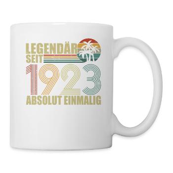 Lustiger Geburtstag Awesome seit 1923 - Tasse - Weiß - Rechts