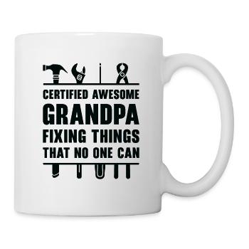Opa repariert Vintage Ruhestand lustige Zitate - Tasse - Weiß - Rechts