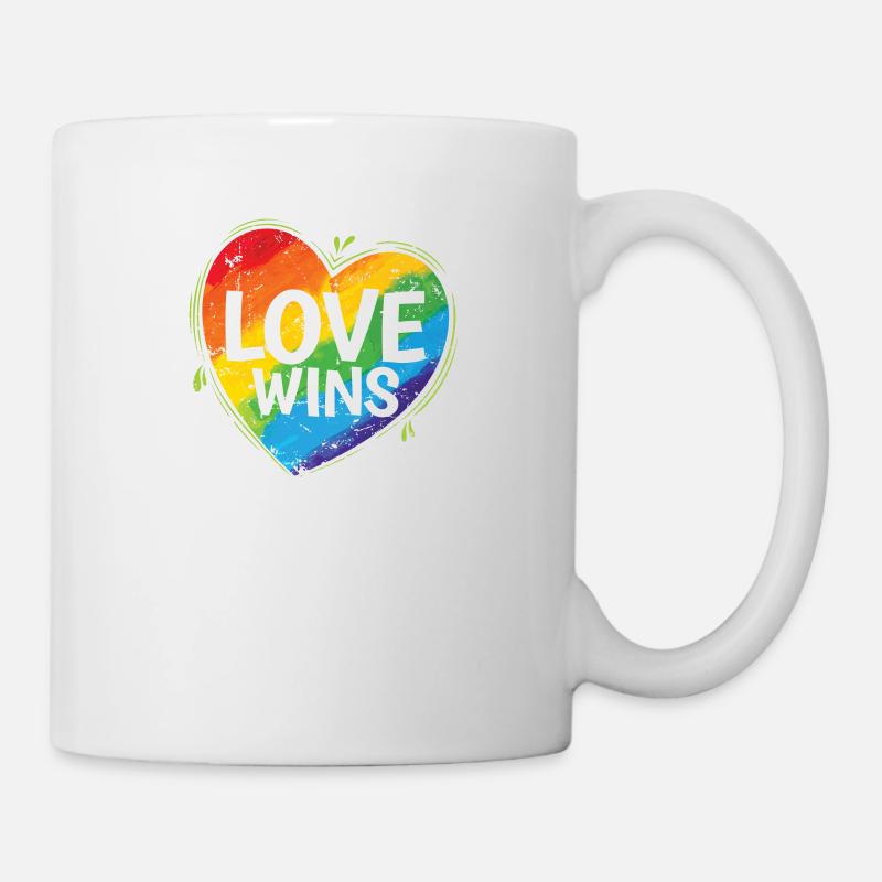 Kærlighed vinder LGBT-tolerance regnbuefarver - Mugg - vit