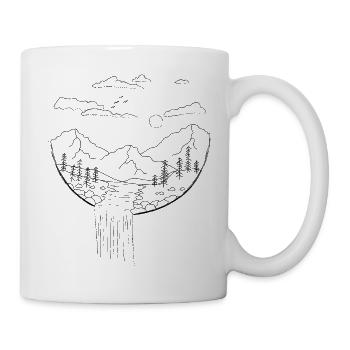 Paysage de forme géométrique - Mug blanc - blanc - Droite