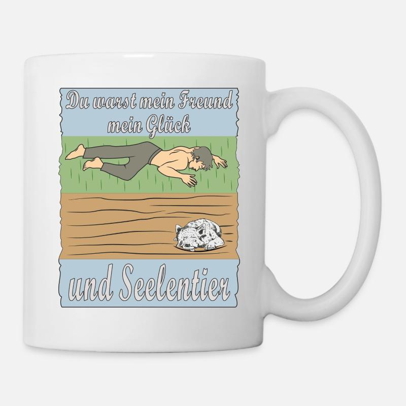 MENSCH TRAURIG HUND - Tasse - Weiß