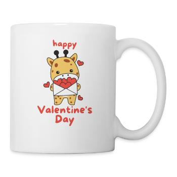Girafe pour la Saint-Valentin animaux mignons avec des cœurs - Mug blanc - blanc - Droite