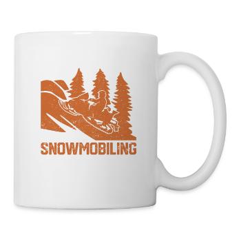 L’école est importante, mais la motoneige l’est - Mug blanc - blanc - Droite