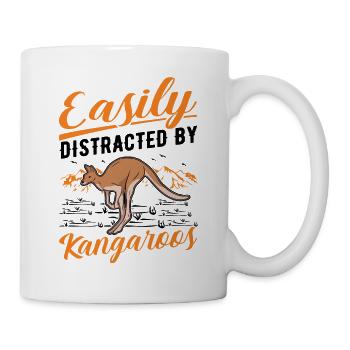 Facilement distrait par Kangourous Kangourou - Mug blanc - blanc - Droite