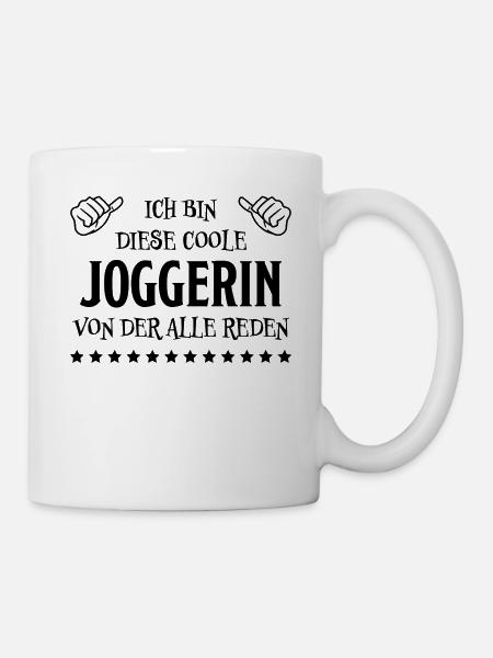 Joggerin Laufen Lustiger Spruch Joggen Geschenk - Tasse - Weiß