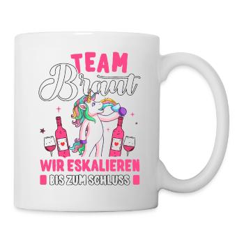 Bride Team Braut JGA Frauen T-Shirt Poltern Damen - Tasse - Weiß - Rechts