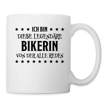 Bikerin Lustiger Spruch Bike Fun Sprüche Geschenk - Tasse - Weiß - Rechts