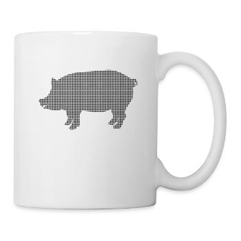 Schwein - Tasse - Weiß - Rechts