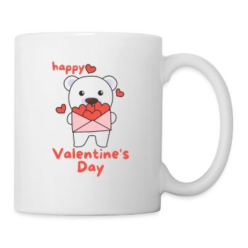 Polar bear for Valentine's Day cute animals with hearts - Mug - white - Right