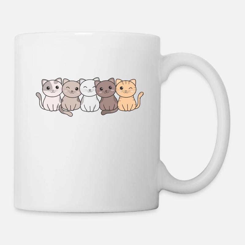 chat kawaii chats animaux mignons pour enfants - Mug blanc - blanc