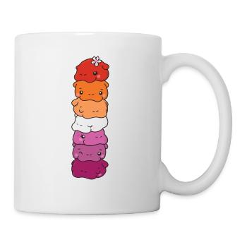 Lesbische Flagge Pride LGBTQ süße Hippo - Tasse - Weiß - Rechts