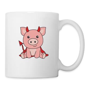 Pig Halloween Cute Devil Witches Costume - Mug - white - Right