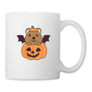 Quokka Halloween Costume de chauve-souris à la citrouille - Mug blanc - blanc - Droite