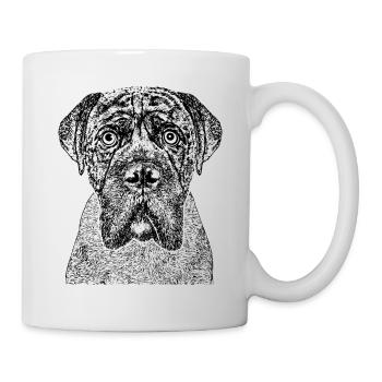 Portrait d’un chien boxer dans un style comique - Mug blanc - blanc - Droite
