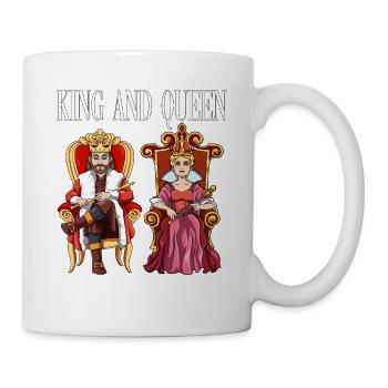 König Königin mit Krone auf dem Thron. - Tasse - Weiß - Rechts