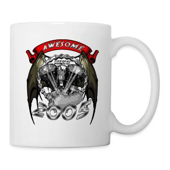 Génial depuis 2005, anniversaire du motard - Mug blanc - blanc - Droite