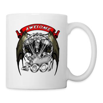 Awesome since 2001, Biker Geburtstag - Tasse - Weiß - Rechts