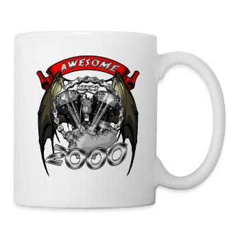 Awesome since 2000, Biker Geburtstag - Tasse - Weiß - Rechts