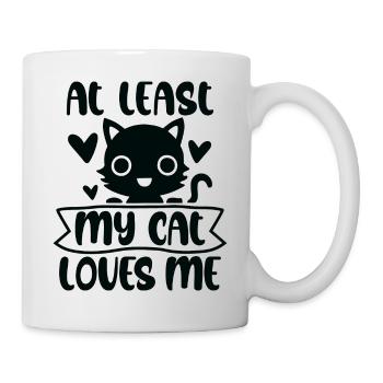 Au moins mon chat m’aime Citation du propriétaire du chat - Mug blanc - blanc - Droite