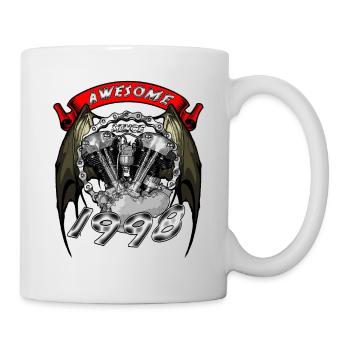 Awesome since 1998, Biker Geburtstag - Tasse - Weiß - Rechts