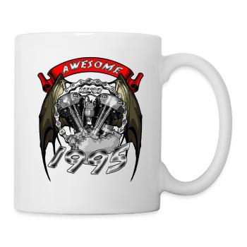 Génial depuis 1995, anniversaire du motard - Mug blanc - blanc - Droite