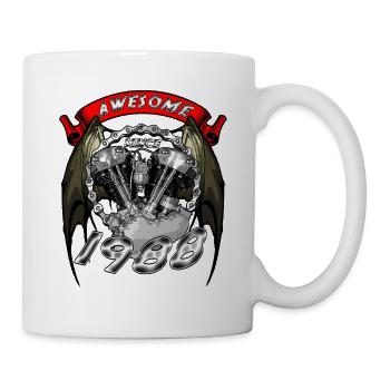 Génial depuis 1988, anniversaire du motard - Mug blanc - blanc - Droite