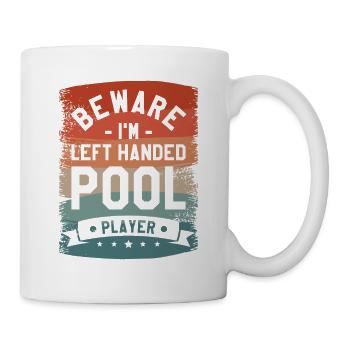 Vorsicht, ich bin linkshändiger Billardspieler - Tasse - Weiß - Rechts