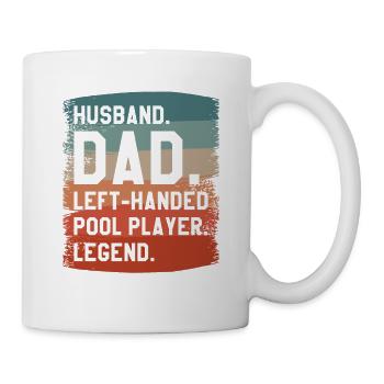 Ehemann Vater Linkshänder Billardspieler Legende - Tasse - Weiß - Rechts