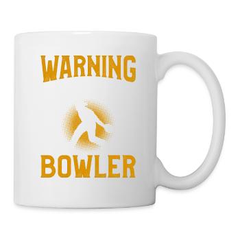 Warning Left Handed Bowler Lefty Bowling - Mug - white - Right