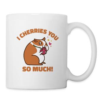 Mignon animal hamster cerise nourriture pour animaux de compagnie - Mug blanc - blanc - Droite