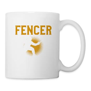 Ja, ich bin Linkshänder Fechter Ja ich bin immer noch besser - Tasse - Weiß - Rechts