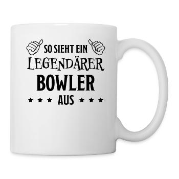 Bowling Spruch Bowlingspieler Fun Bowler Geschenk - Tasse - Weiß - Rechts
