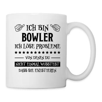 Bowling Spruch Bowlingspieler Fun Bowler Geschenk - Tasse - Weiß - Rechts