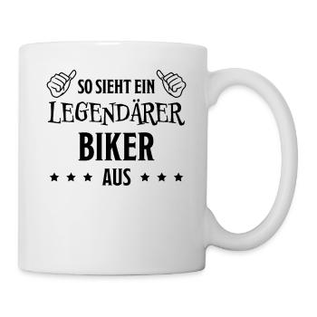 Biker Spruch Bike Fahrrad Motorrad Biker Geschenk - Tasse - Weiß - Rechts