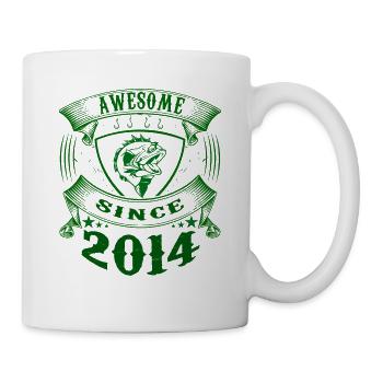 Génial depuis 2014. Angel, l’anniversaire du pêcheur - Mug blanc - blanc - Droite