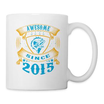Awesome since 2015. Angel, Angler Birthday - Mug - white - Right