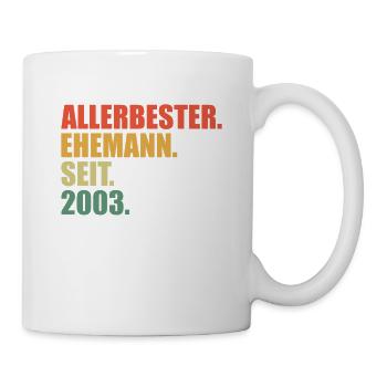 20. Hochzeitstag Bester Ehemann seit 2003 - Tasse - Weiß - Rechts