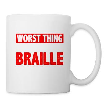 La pire chose à lire en braille, ne touchez pas 5 - Mug blanc - blanc - Droite