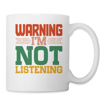 Avertissement je n’écoute pas 39 - Mug blanc - blanc - Droite