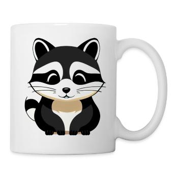 Waschbären süßer Cartoon Waschbär 33 - Tasse - Weiß - Rechts