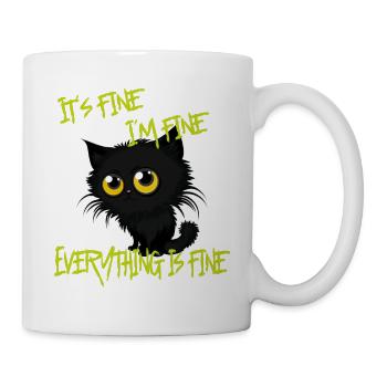 It's fine Everything is good Funny Cat Papa Cat M - Mug - white - Right