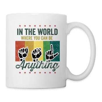 Langue des signes américaine ASL dans le monde, en - Mug blanc - blanc - Droite