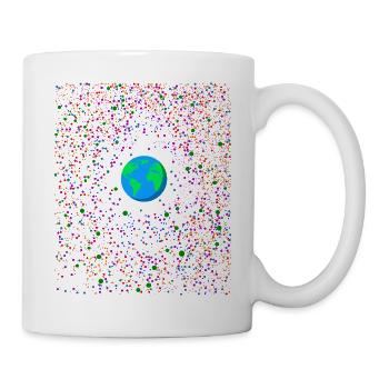 Planète Terre avec des points de couleur - Mug blanc - blanc - Droite