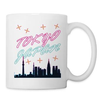 Japon Tokyo Rétro Synthwave Japonais - Mug blanc - blanc - Droite